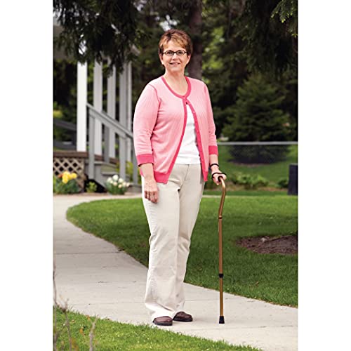 Carex Offset Cane with Cushioned Handle and Wrist Strap, Bronze