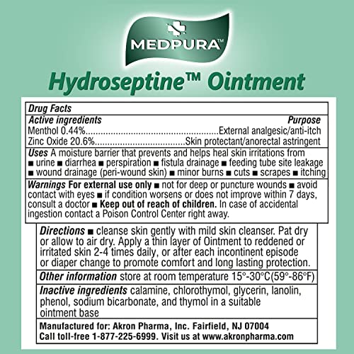 Hydroseptine Ointment 3.53 oz (100g) by MEDPURA Made in USA Compare to The Active Ingredients in Calmoseptine Ointment