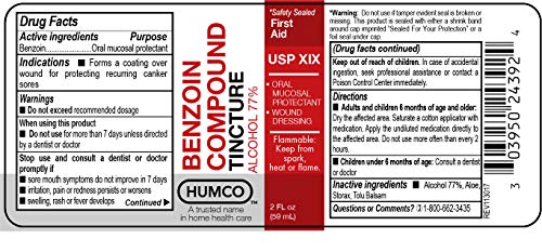 Humco 24392001 Benzoin Compound Tincture, USP, 2 oz.