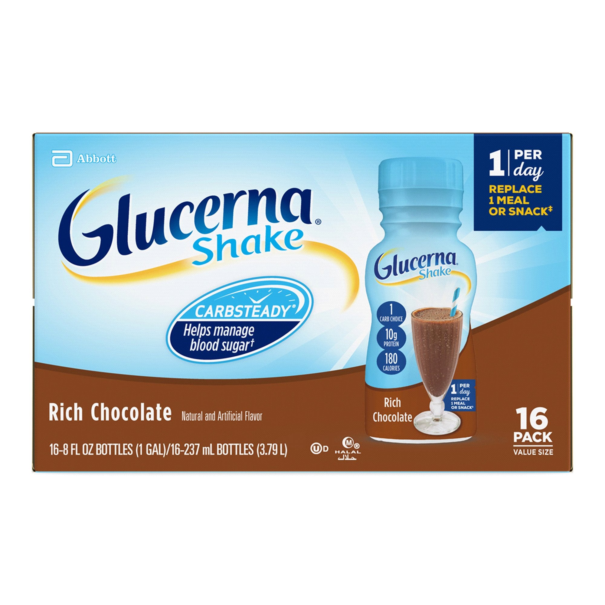 Oral Supplement Glucerna Original Shake Rich Chocolate Flavor Liquid 8 oz. Bottle