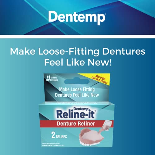 Dentemp Denture Reline Kit - Advanced Formula Reline It Denture Reliner (Pack of 1) - Denture Kit to Refit and Tighten Dentures for Both Upper & Lower Denture