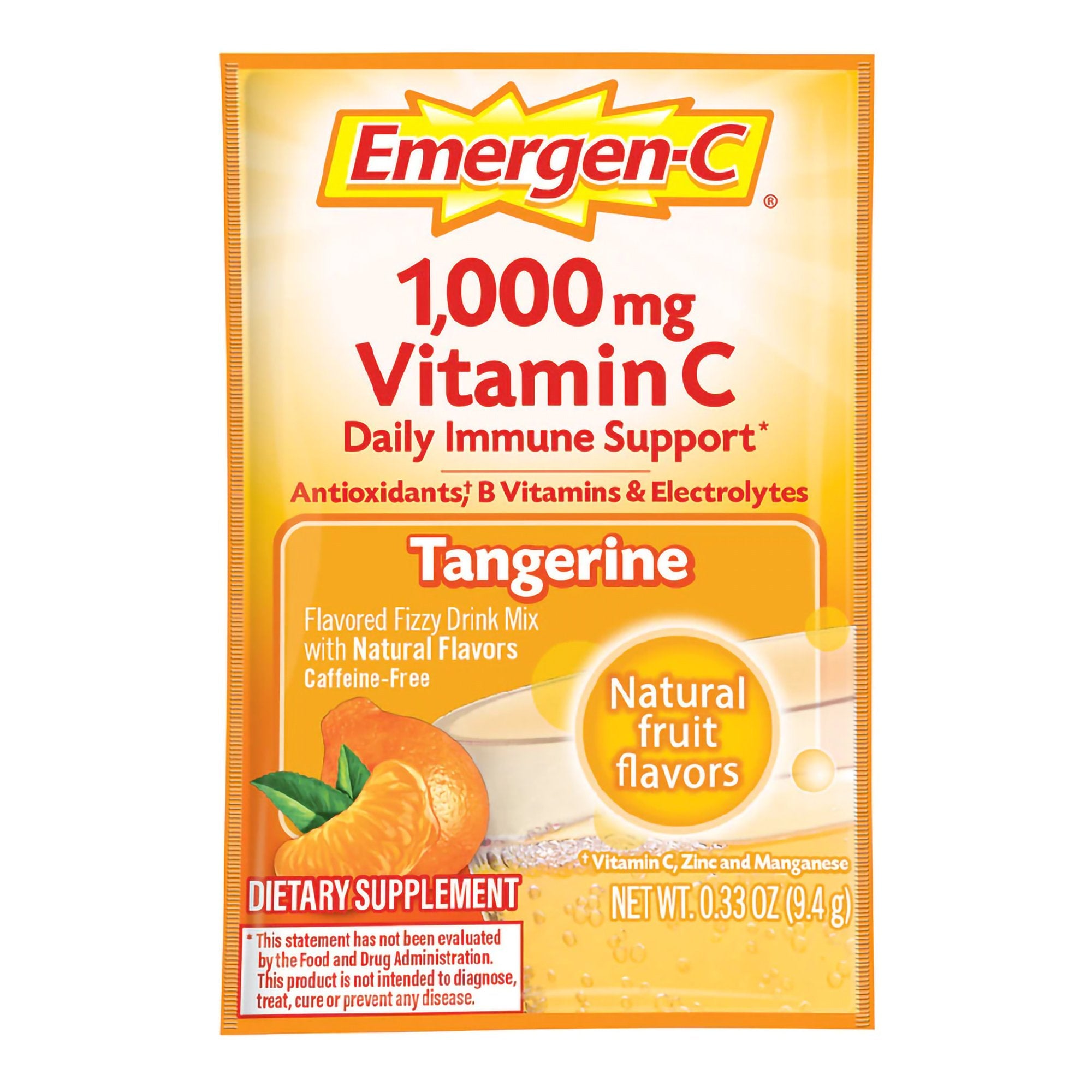 Oral Supplement Emergen-C Daily Immune Support Tangerine Flavor Powder 0.30 oz. Individual Packet