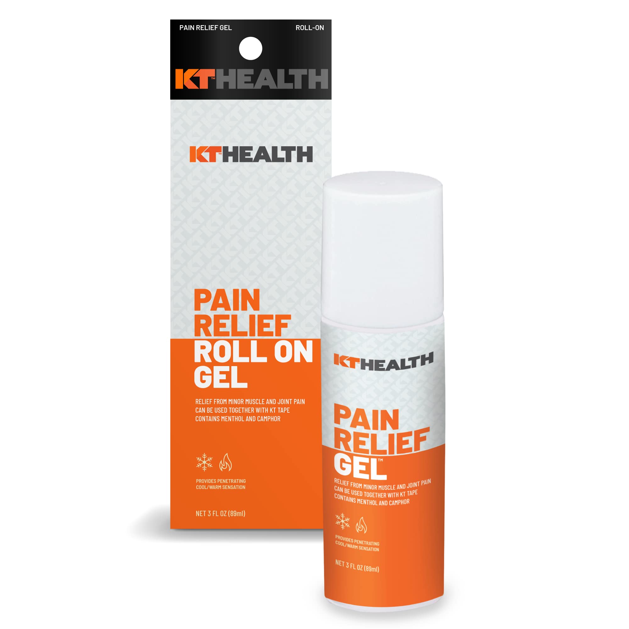 KT Recovery+ by KT Tape Pain Relief Gel, Timed release topical pain relief gel for back pain, sciatica pain, arthritis pain, 3 oz Roll On Tube