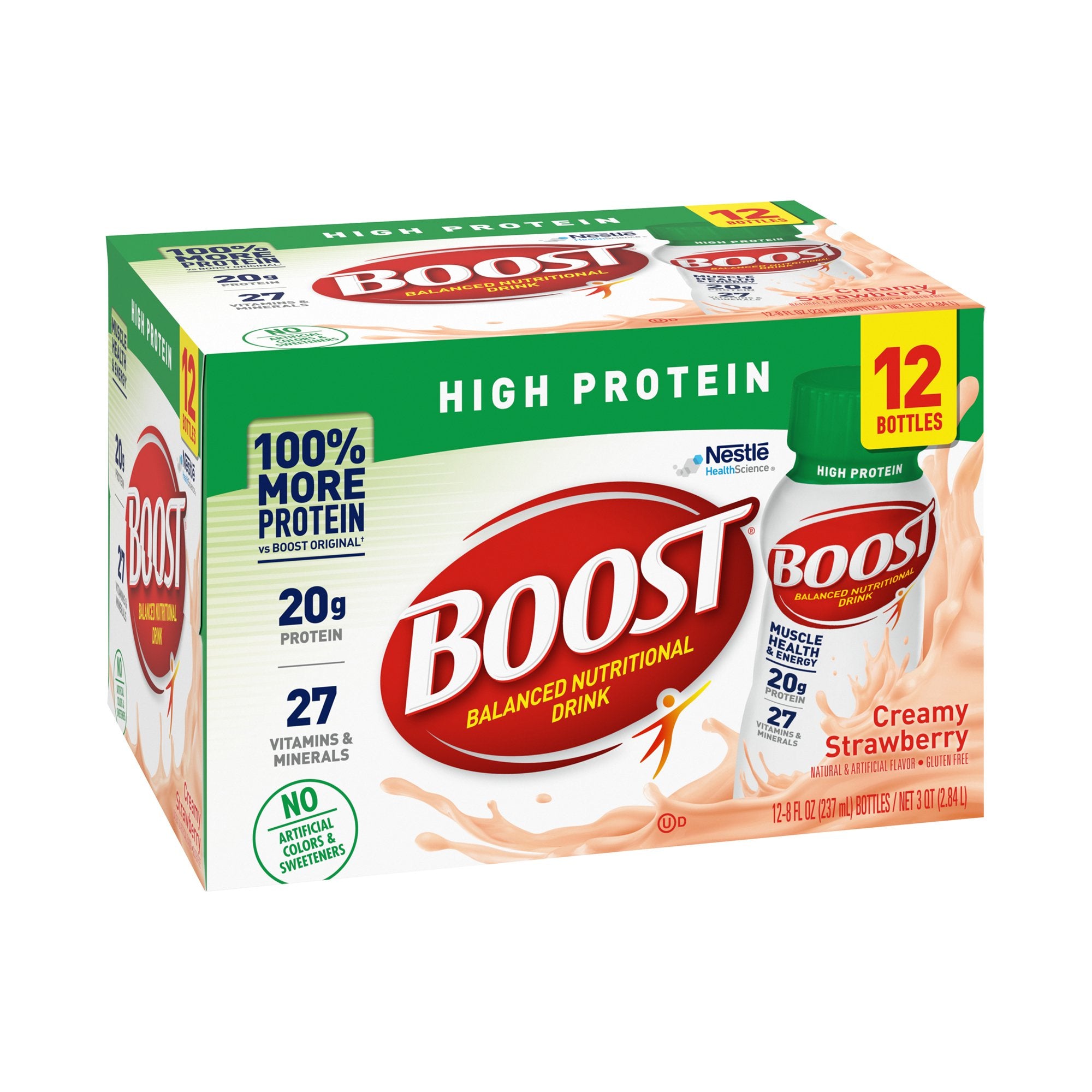 Oral Supplement Boost High Protein Creamy Strawberry Flavor Liquid 8 oz. Bottle