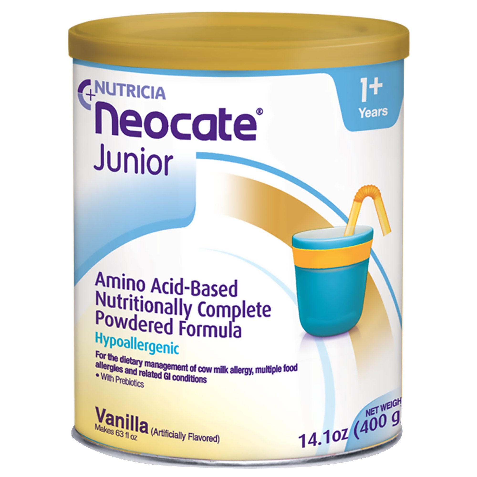 Pediatric Oral Supplement Neocate Junior with Prebiotics 14.1 oz. Can Powder Amino Acid Food Allergies