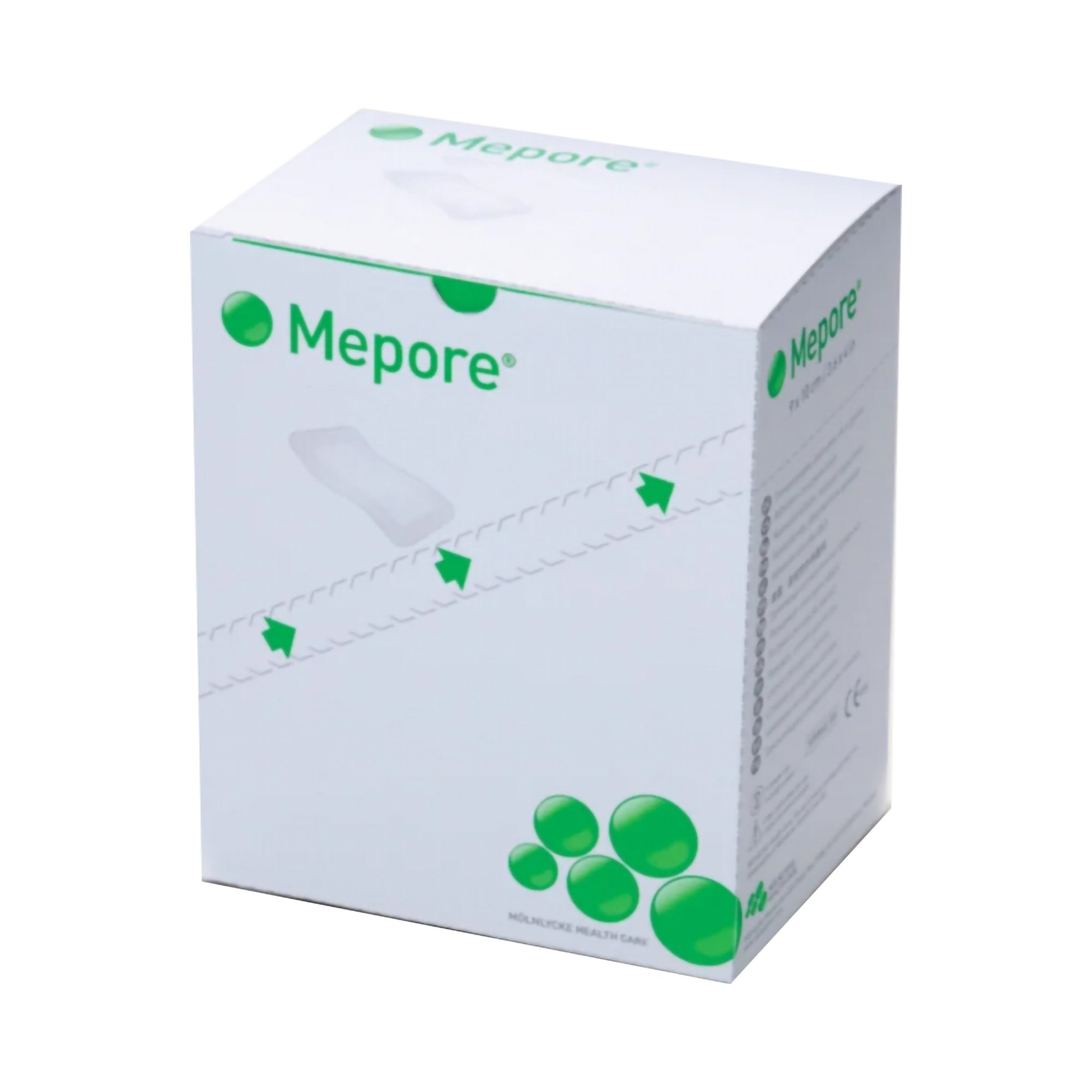 Adhesive Dressing Mepore 3-3/5 X 6 Inch Nonwoven Spunlace Polyester Rectangle White Sterile