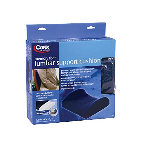 Carex Lumbar Support Pillow - Office Chair Back Support, Back Cushion and Lower Back Pillow - Desk Chair Back Support