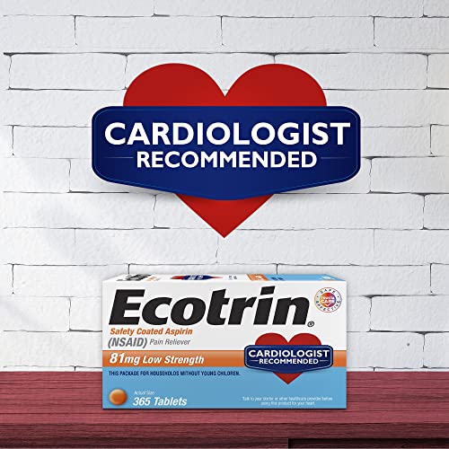 Ecotrin Low Strength Aspirin, 81mg Low Strength, 150 Safety Coated Tablets