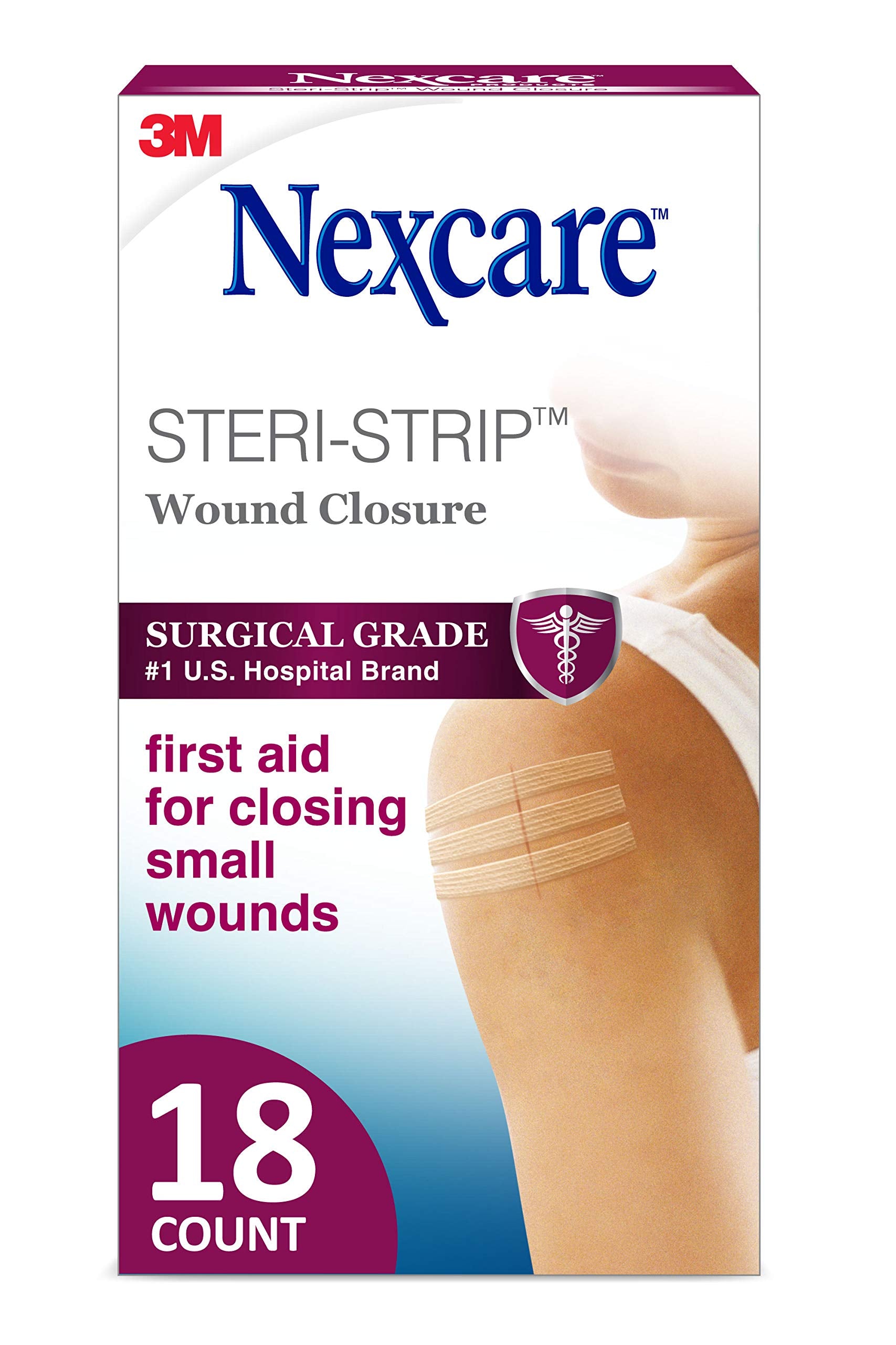 Nexcare Steri-Strip Skin Closure, Hypoallergenic, 18-Count