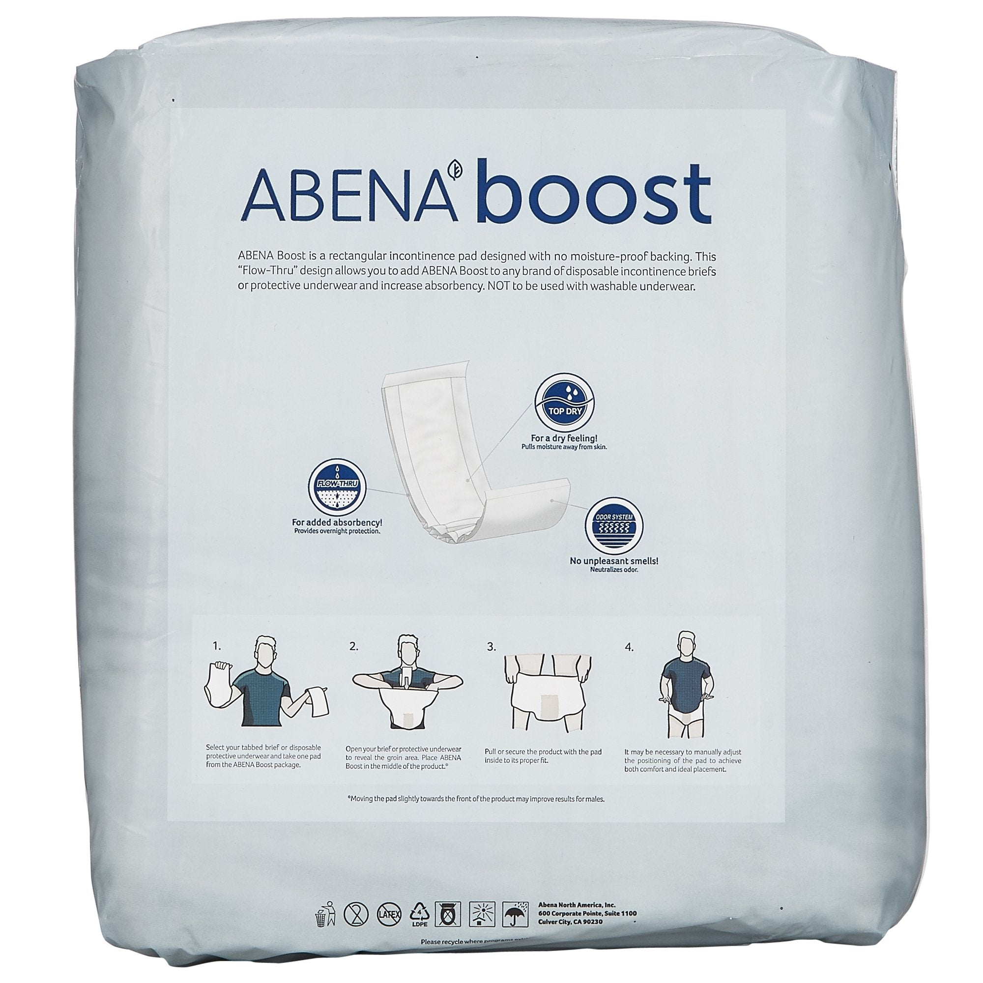 Booster Pad Abena Boost 6-1/4 X 24 Inch Moderate Absorbency Fluff / Polymer Core One Size Fits Most