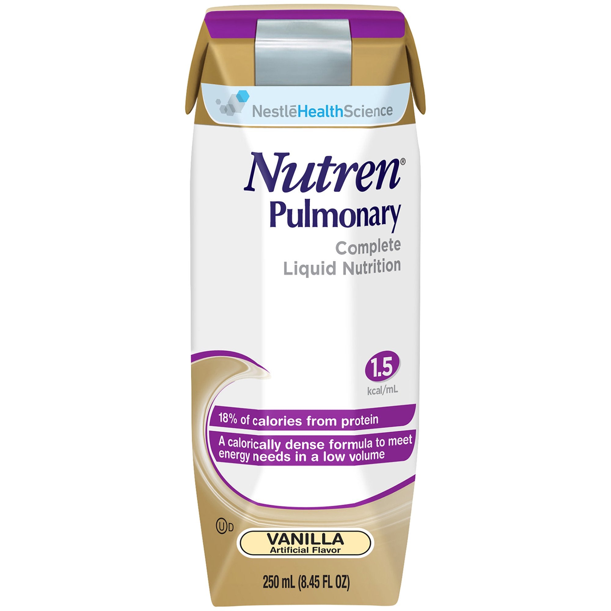 Oral Supplement Nutren Pulmonary Vanilla Flavor Liquid 250 mL Carton
