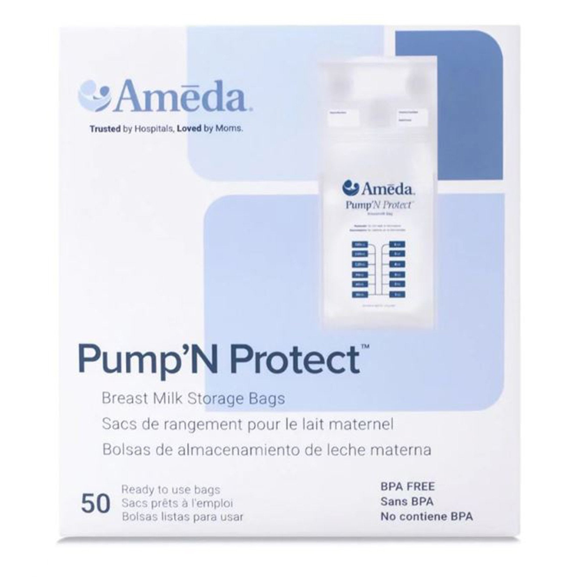 Breast Milk Storage Bag Ameda Pump 'N Protect 6 oz. Plastic