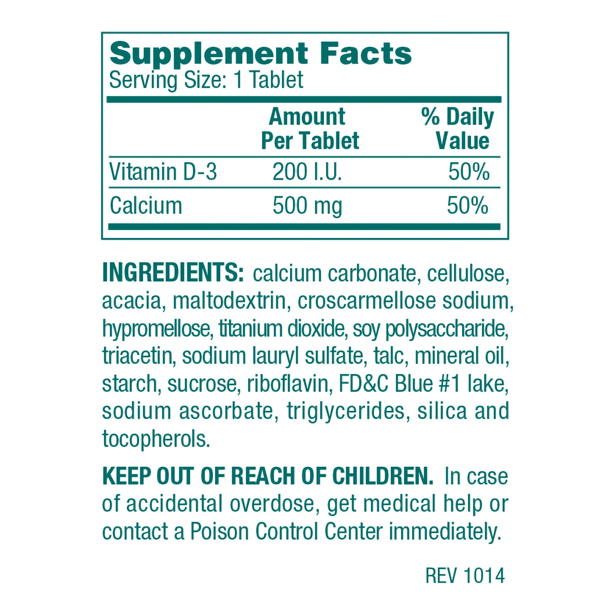 Joint Health Supplement Geri-Care Calcium / Vitamin D 500 mg - 200 IU Strength Tablet 1,000 per Bottle
