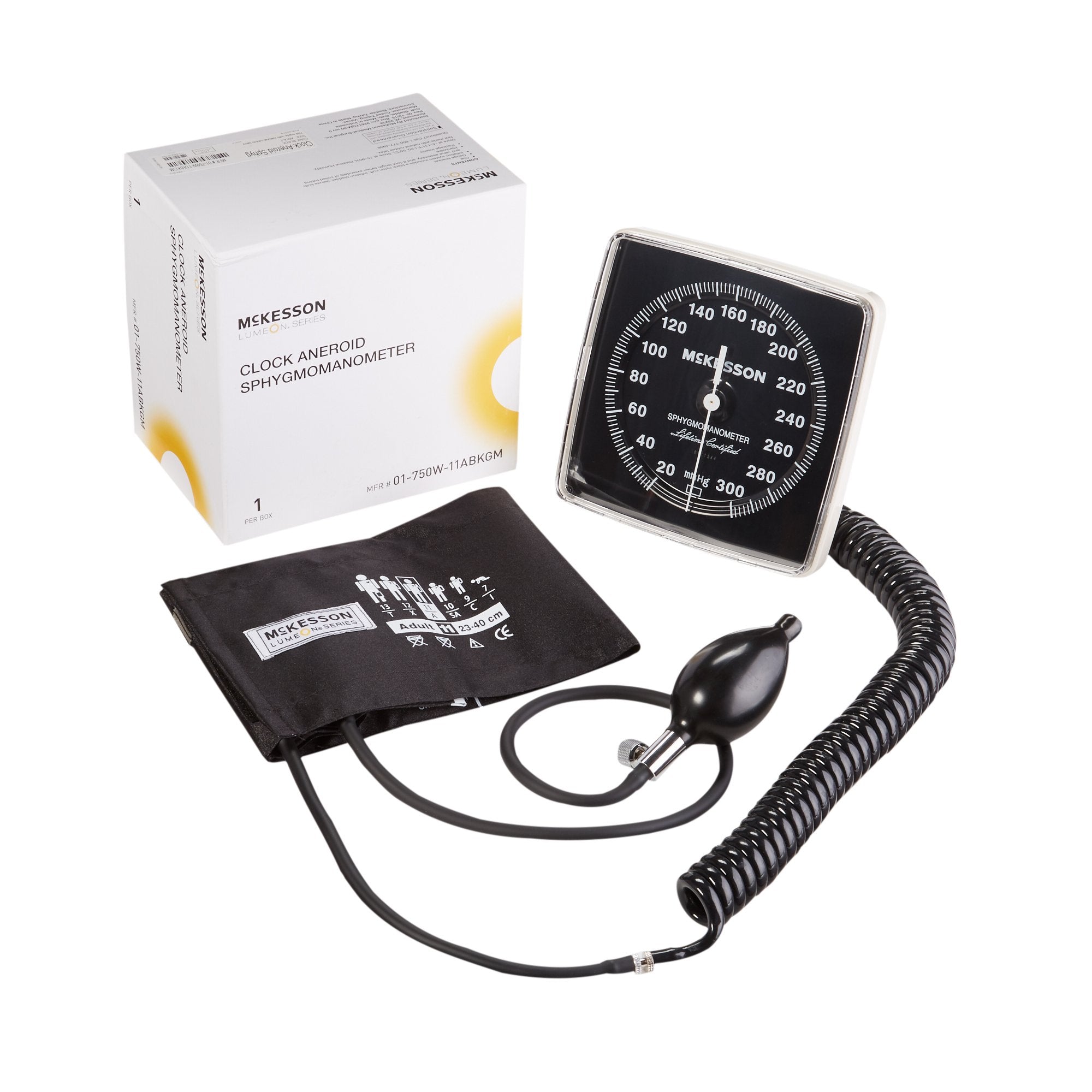 Aneroid Sphygmomanometer Unit McKesson LUMEON Adult Cuff Nylon Cuff 23 - 40 cm Wall Mount