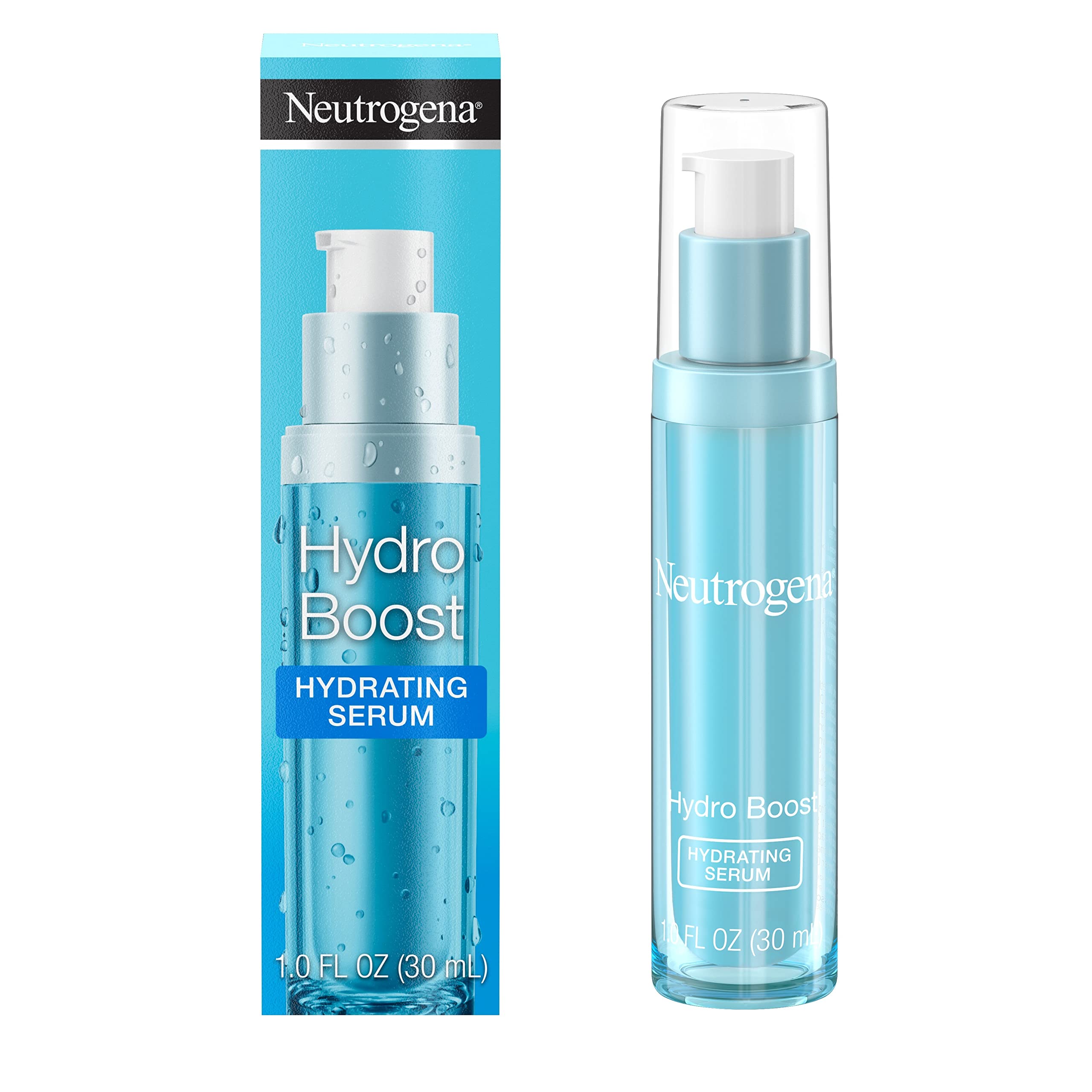 Neutrogena Hydro Boost Hydrating Hyaluronic Acid Serum, Oil-Free and Non-Comedogenic Face Serum Formula for Glowing Complexion, Oil-Free & Non-Comedogenic, 1 fl. oz