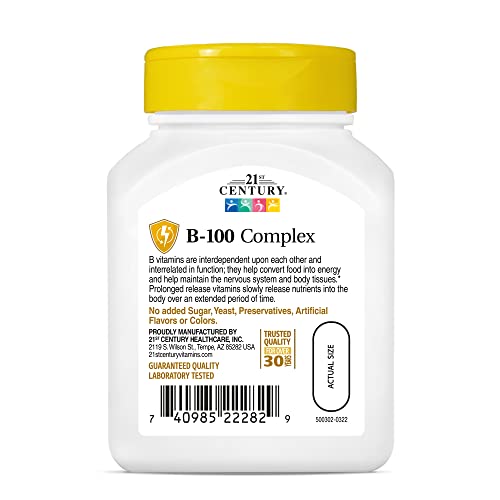 21st Century B 100 Complex Prolonged Release Caplets, 60 Count (Pack of 1)