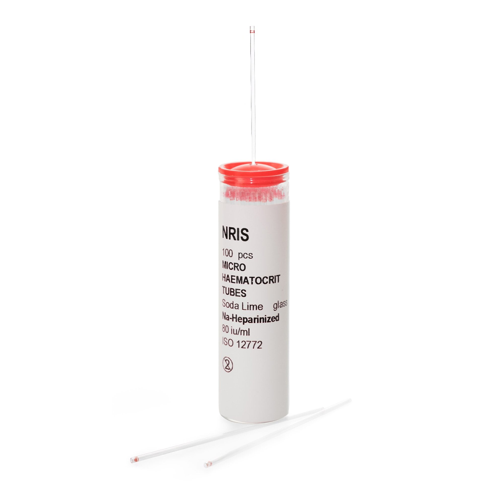 McKesson Capillary Blood Collection Tube Micro-hematocrit Sodium Heparin Additive 1.1 X 75 mm 75 L Red Stripe Without Closure Glass Tube