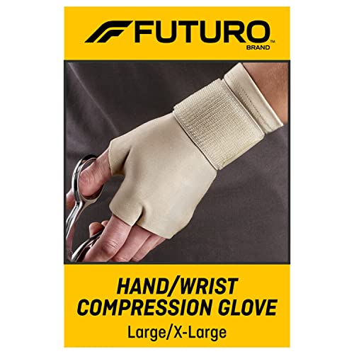 FUTURO Compression Glove, Provides Mild Support to Aching, Weak Hands and Wrists, L/XL