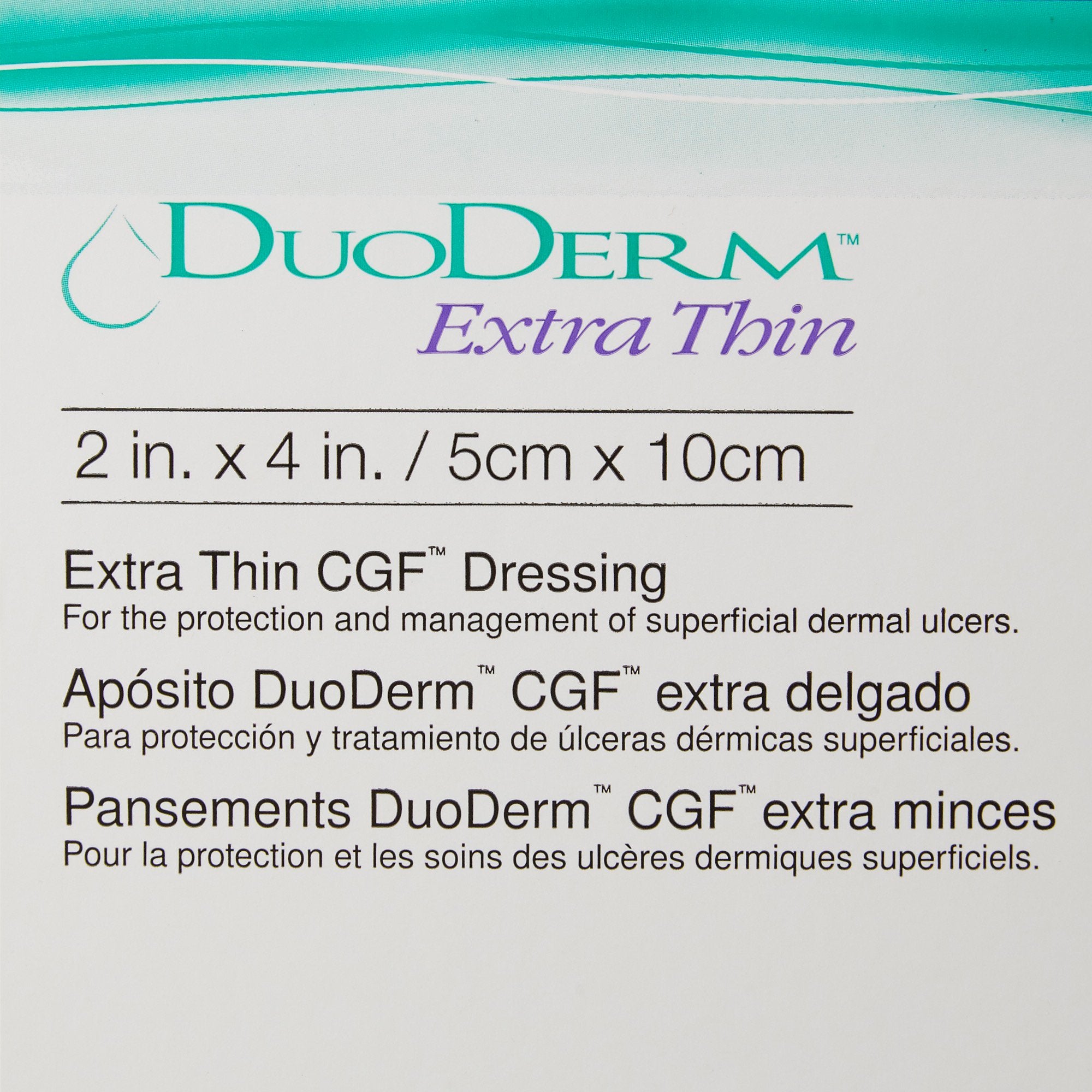 Hydrocolloid Dressing DuoDERM Extra Thin 2 X 4 Inch Rectangle Sterile
