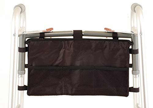 NOVA Medical Products NOVA Walker Bag, Tote Bag for Walkers, Universal Fit on All Folding Walkers, Black, 12.8 Ounces