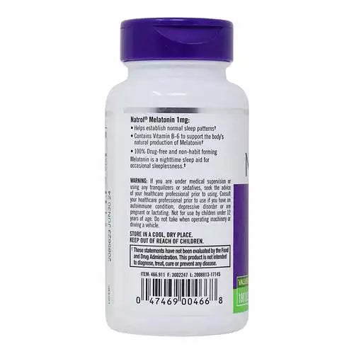 Natrol Melatonin 1 mg Tablets - 180 ea