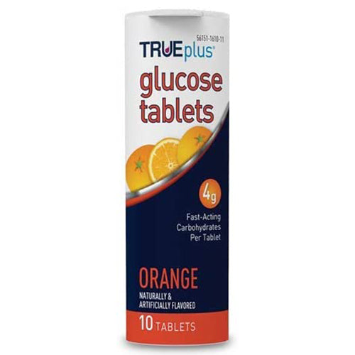 TRUEplus Glucose tabs for Hypoglycemia (Orange 10 Tabs)