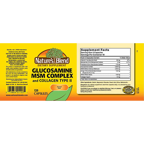 Nature's Blend Glucosamine/Msm Complex & Collagen Cap 120