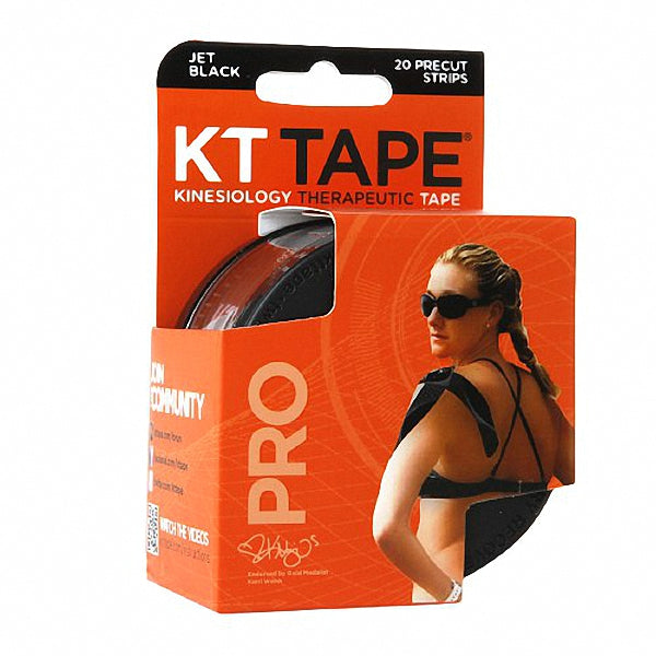 KT Tape Pro Synthetic Tape Jet Black Strips 10 - 20 ct – FamilyOTC