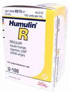 Humulin R 100unit/ml Solution 10ml Vial - 1 vial