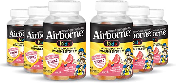 Airborne Assorted Fruit Flavored Vitamin C 500mg Kids Immune Support Supplement Gummies - 42 Count