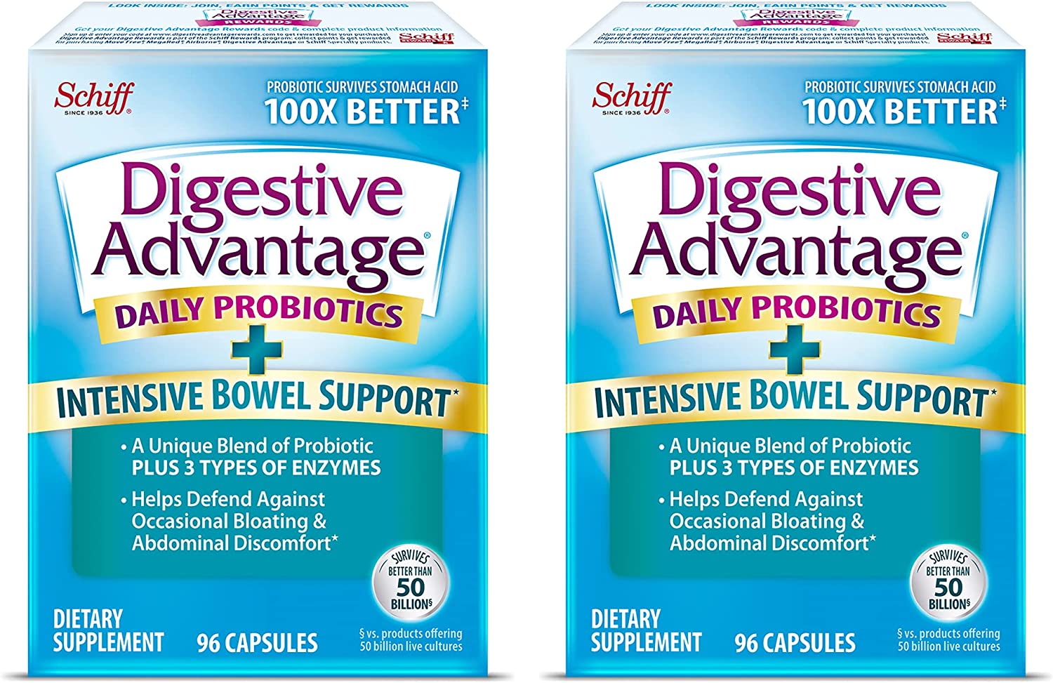 Digestive Advantage Enzymes Intense Bowel Support Digestive Health Support Supplement - 96 Count