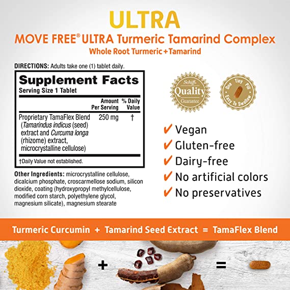 Move Free Ultra Turmeric Curcumin & Tamarind Joint Support Supplement - 75 Count