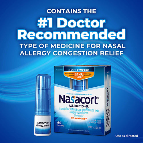 Nasacort 24 Hour Nasal Allergy Spray -  60 sprays