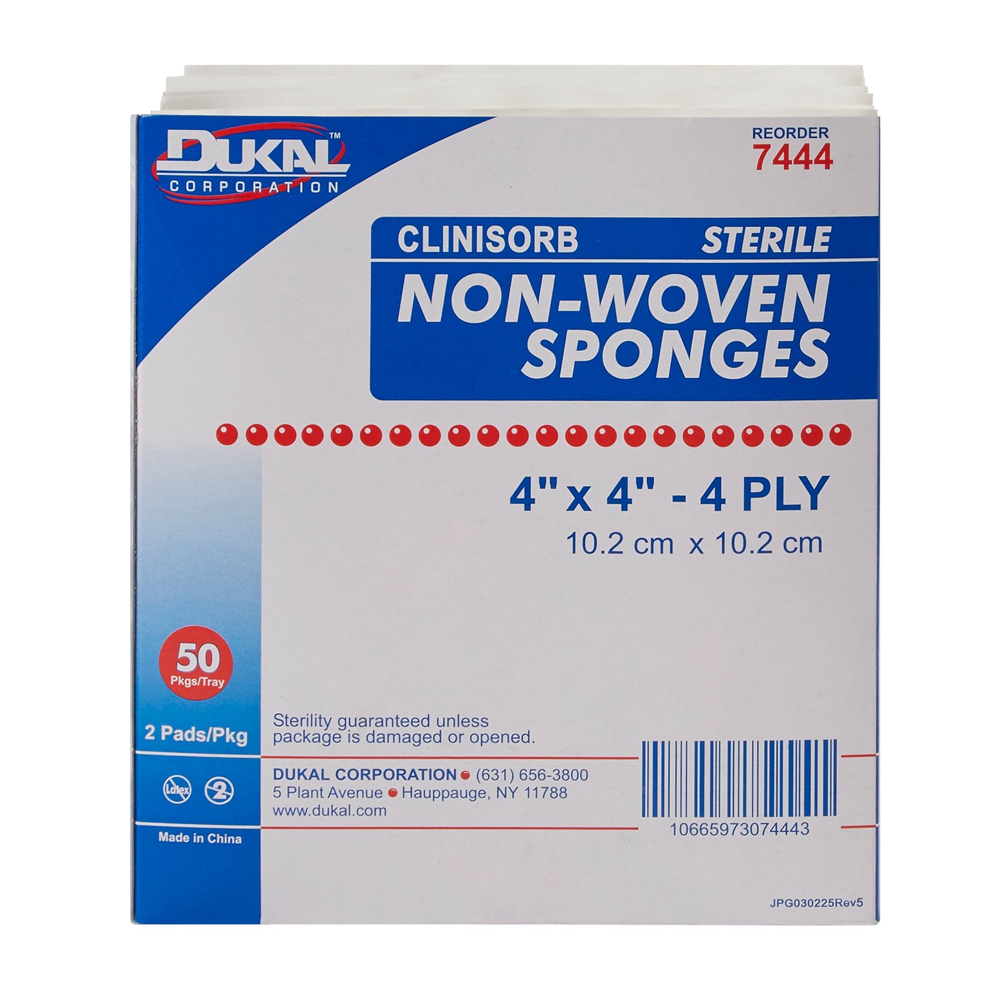 Nonwoven Sponge Clinisorb Polyester / Rayon 4-Ply 4 X 4 Inch Square Sterile