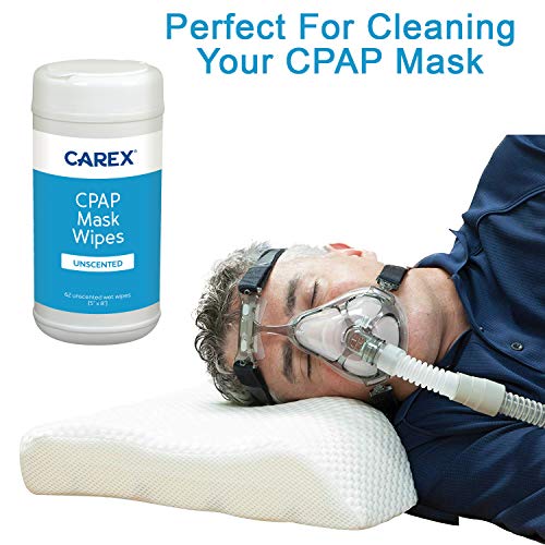 Carex CPAP Mask Wipes - 62 Count of Unscented CPAP Wipes for CPAP Masks