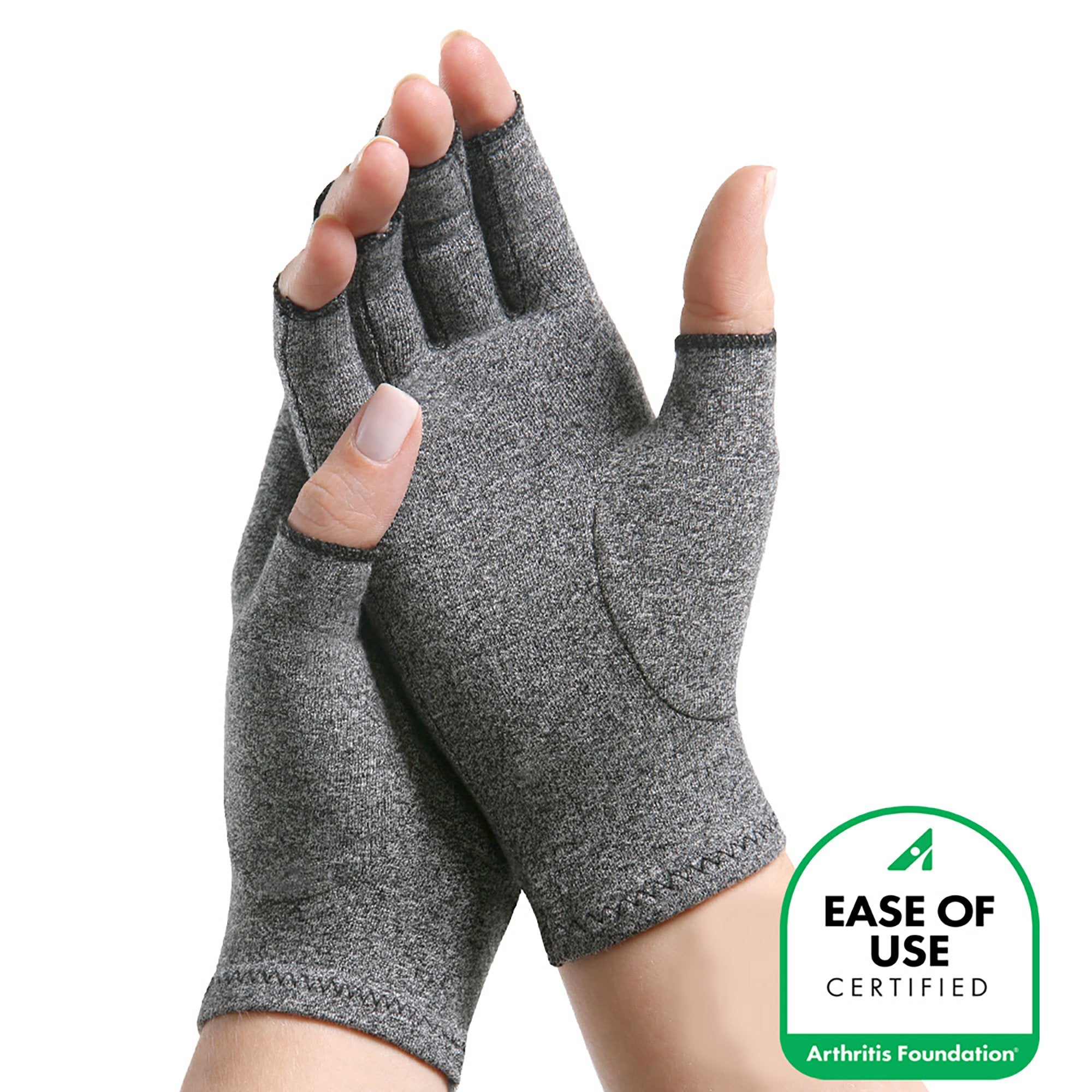 Arthritis Glove IMAK Compression Open Finger Small Over-the-Wrist Length Hand Specific Pair Cotton / Lycra