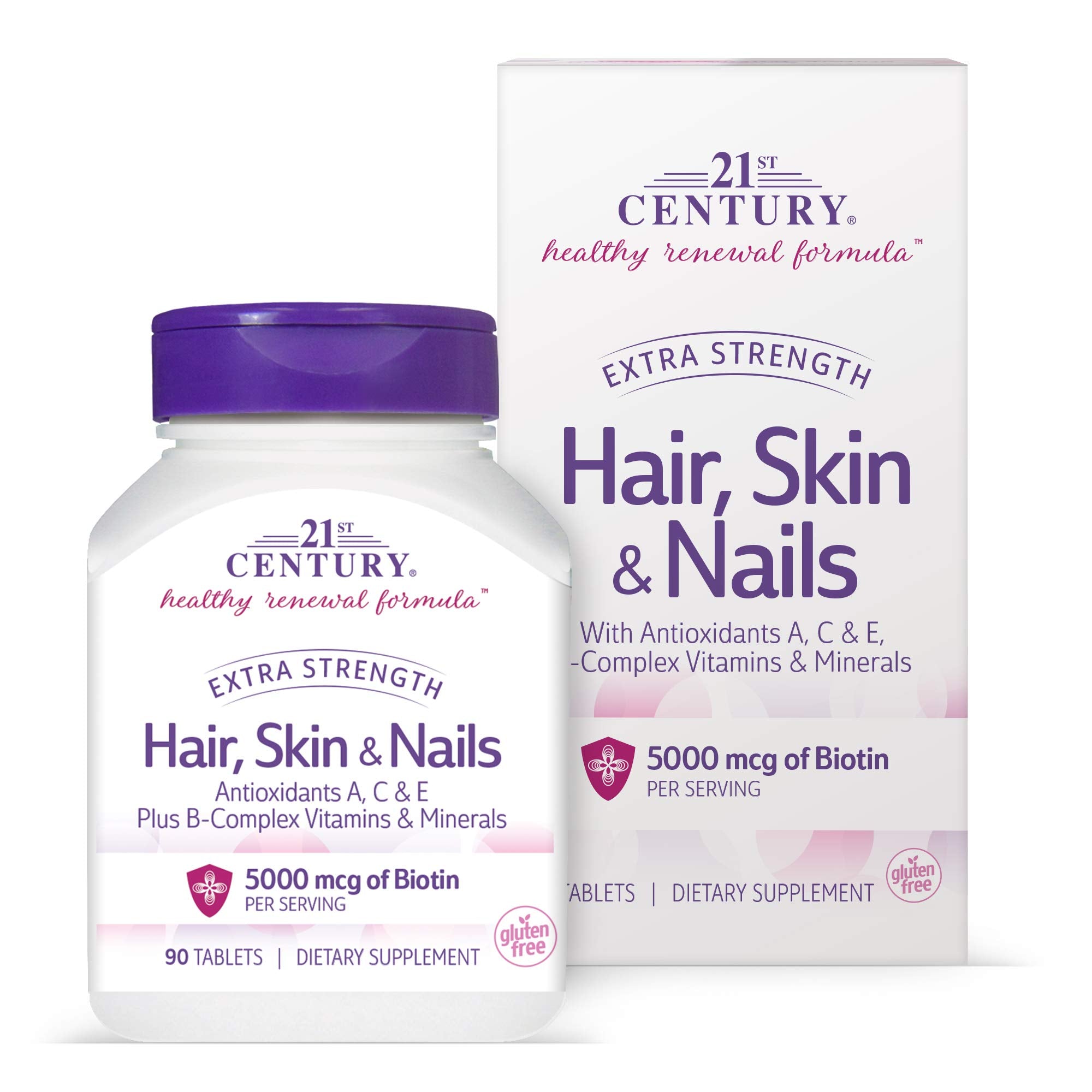 21st Century Hair, Skin and Nails Extra Strength Tablets, 90 Count (27847)
