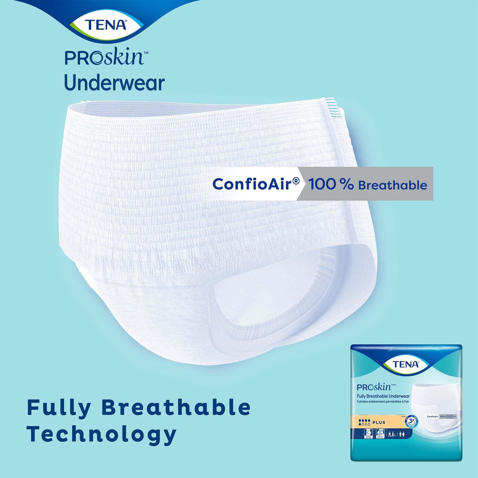 Unisex Adult Absorbent Underwear TENA ProSkin Plus Pull On with Tear Away Seams Medium Disposable Moderate Absorbency