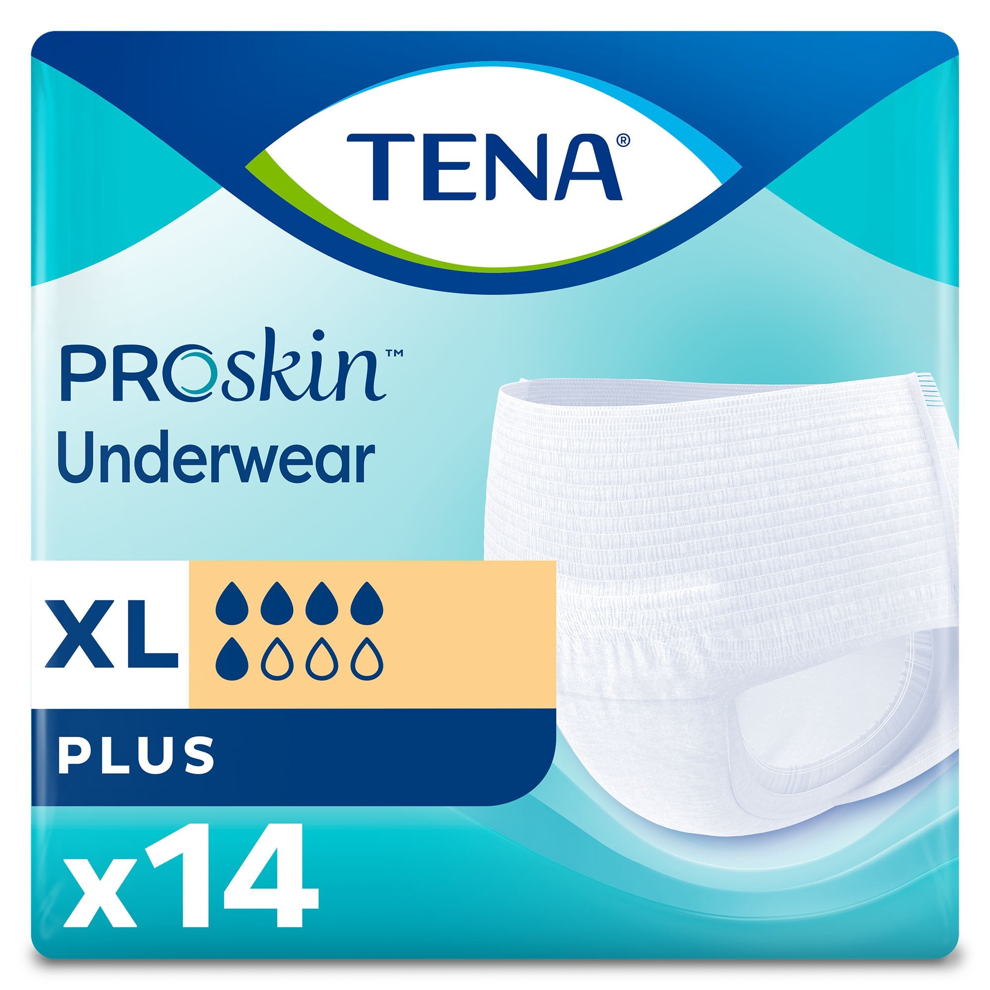 Unisex Adult Absorbent Underwear TENA ProSkin Plus Pull On with Tear Away Seams X-Large Disposable Moderate Absorbency