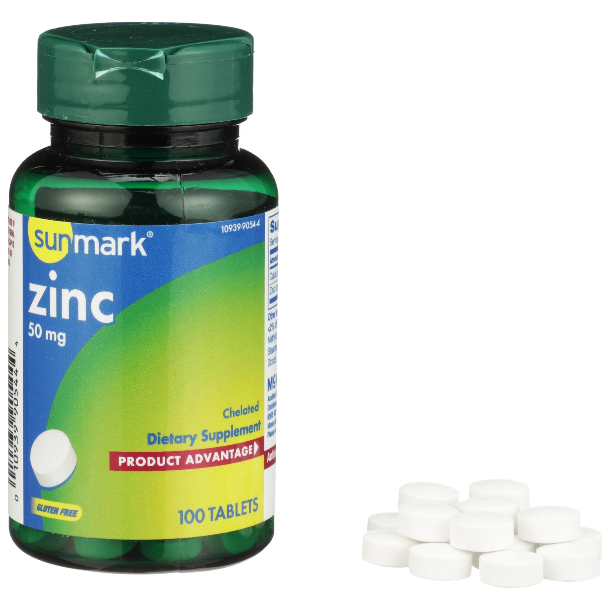 Mineral Supplement sunmark Zinc Gluconate 50 mg Strength Tablet 100 per Bottle Unflavored