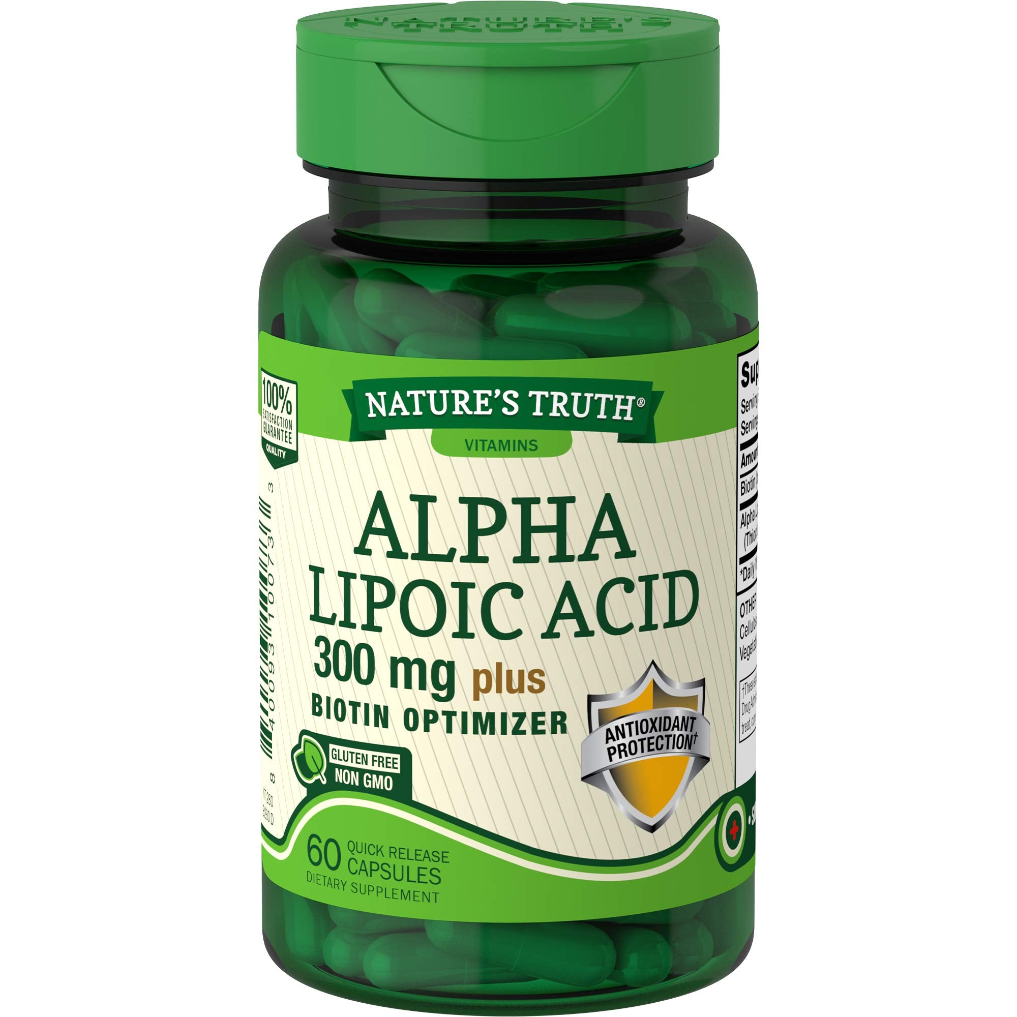 Nature's Truth Alpha Lipoic Acid Plus Biotin Capsules, 60 Count