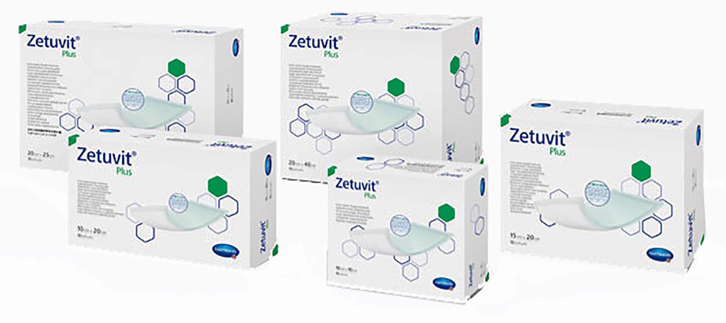 Super Absorbent Dressing Zetuvit Plus 4 X 4 Inch Nonwoven / Cellulose / Polyacrylate Polymers / Polypropylene Nonwoven Square Sterile