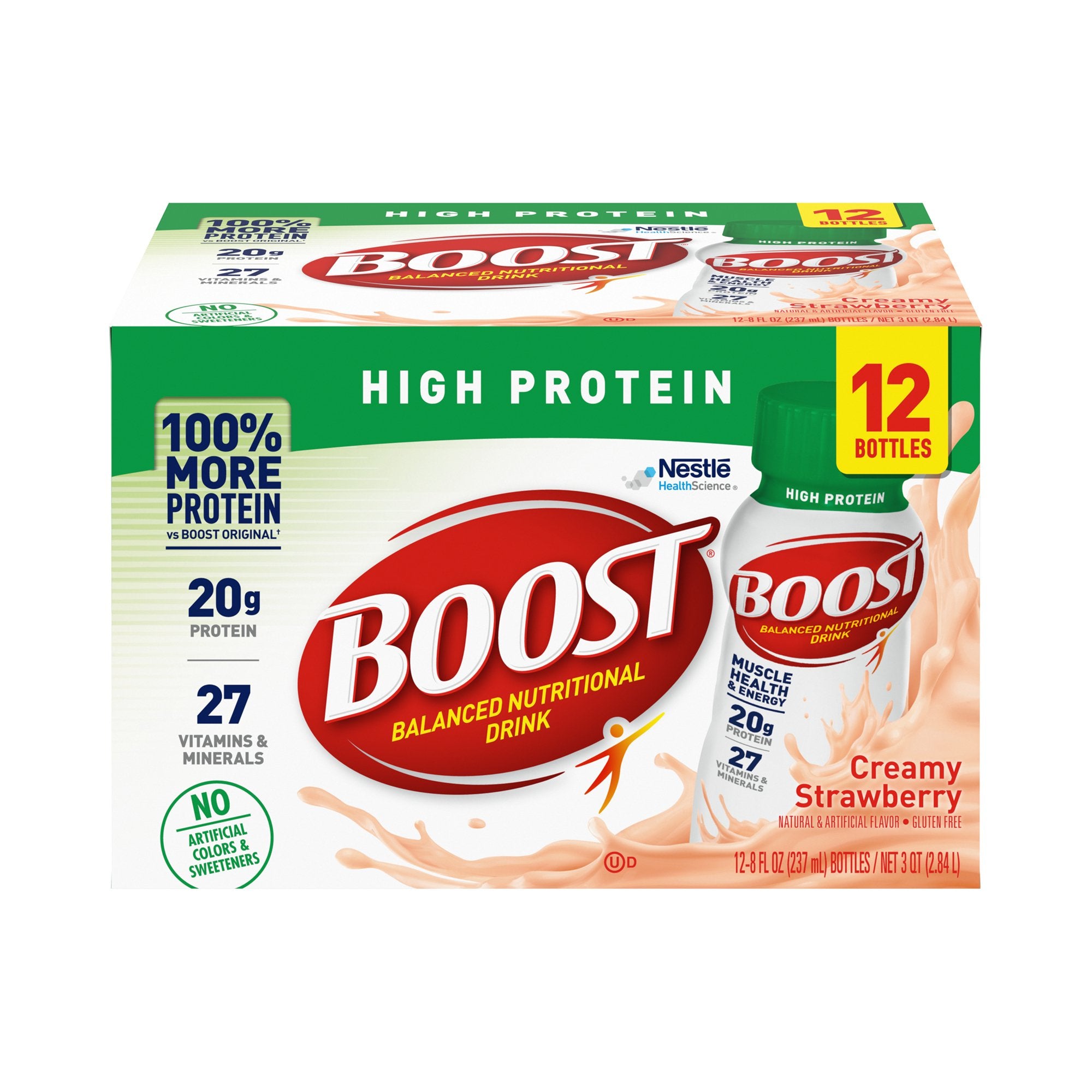Oral Supplement Boost High Protein Creamy Strawberry Flavor Liquid 8 oz. Bottle