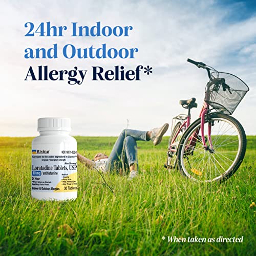Rising Pharma Allergy Relief - Loratadine Tablets 10mg - Antihistamine, Allergy Relief Product - 30 Tablets