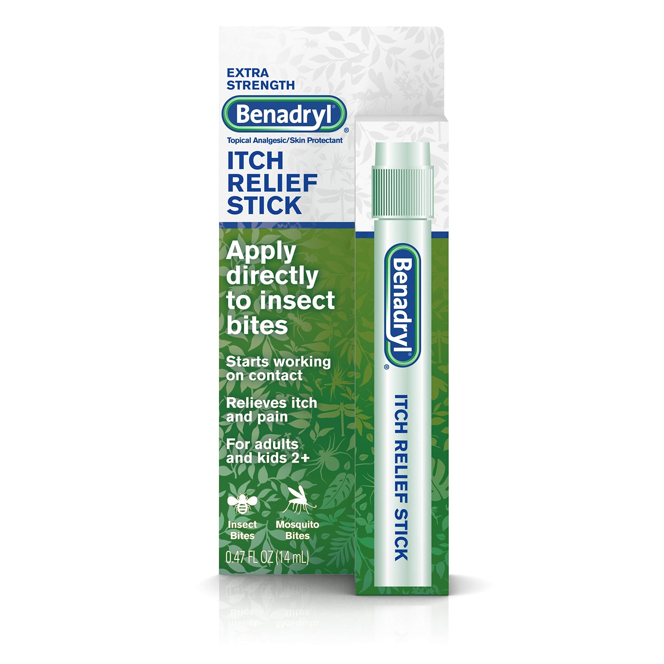 Benadryl Extra Strength Itch Relief Stick, Topical Analgesic, Travel Size.47 fl. oz