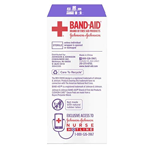 Band-Aid Brand Medium Gauze Pads, 3 Inches by 3 Inches, 10 Count (Pack of 6)