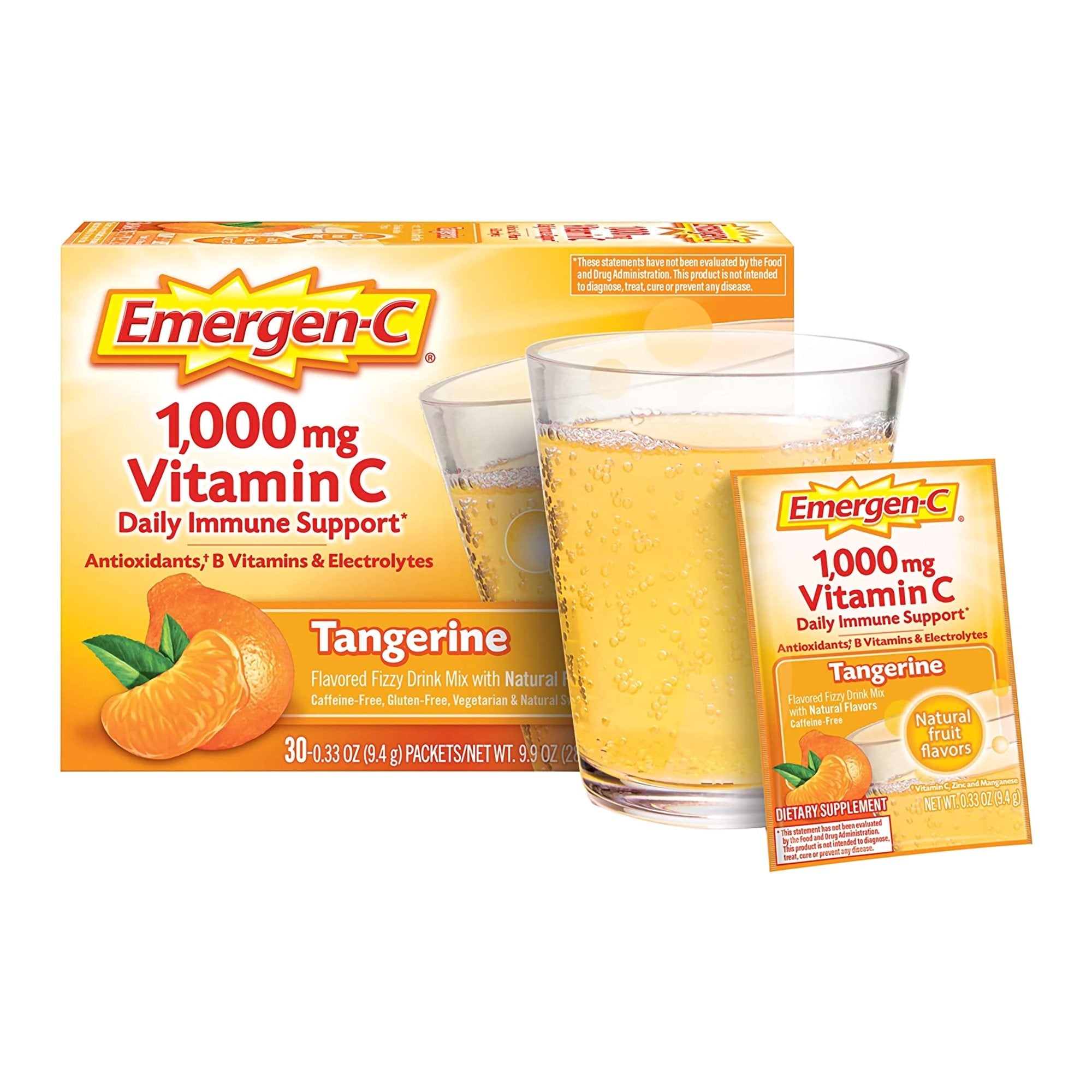 Oral Supplement Emergen-C Daily Immune Support Tangerine Flavor Powder 0.30 oz. Individual Packet