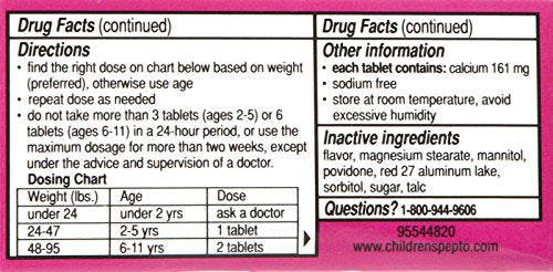 Children's Pepto Chewable Tablets - 24 CT