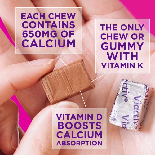 Viactiv Calcium +Vitamin D3 Supplement Soft Chews, Milk Chocolate, 60 Chews - Calcium Dietary Supplement for Bone Health