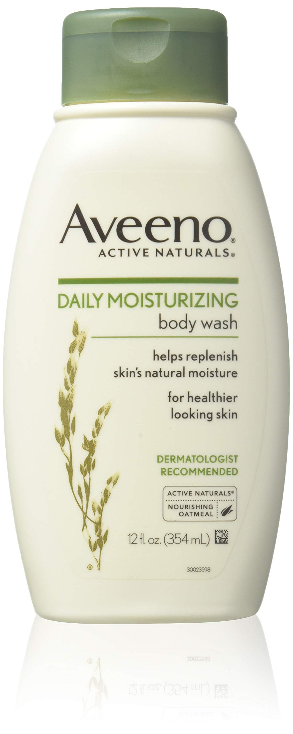 Aveeno Daily Moisturizing Body Wash with Soothing Oat, Creamy Shower Gel, Soap-Free and Dye-Free, Light Fragrance, 12 fl. oz (Pack of 4)